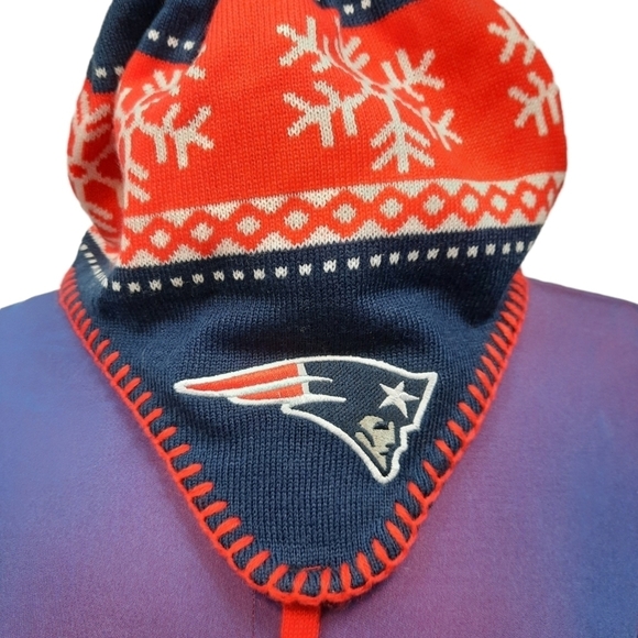New England Patriots 47Brand Forty Seven Tassled Knit Beanie Hat Unisex One Size - Picture 2 of 9